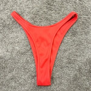 kulani kinis watermelon ribbed high waisted thong bottom size large
